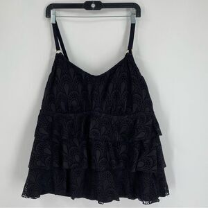 Island Escape Women’s Layered Lined Lace Tankini Swim Tank Top size 24W